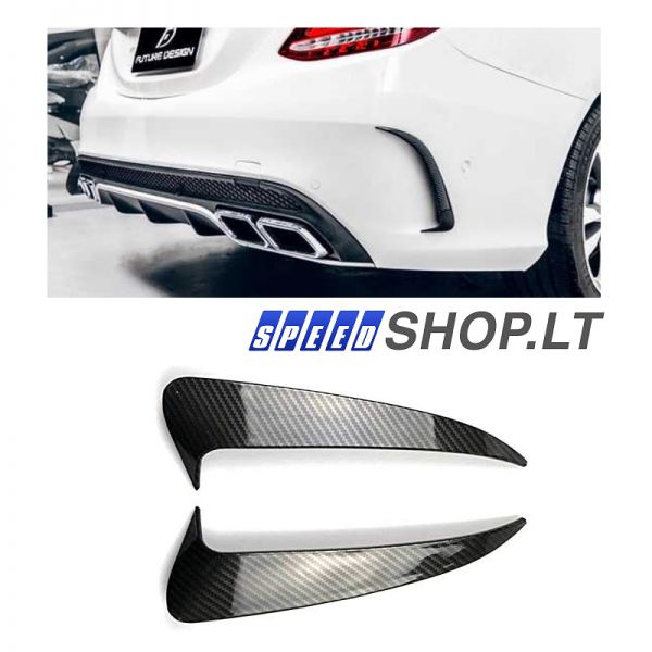 Mercedes Benz C klasė W205 Carbon galinio bamperio apdaila